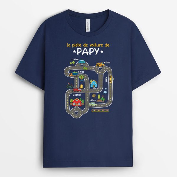 T-shirt La Piste De Voiture De PapaPapy Personnalise