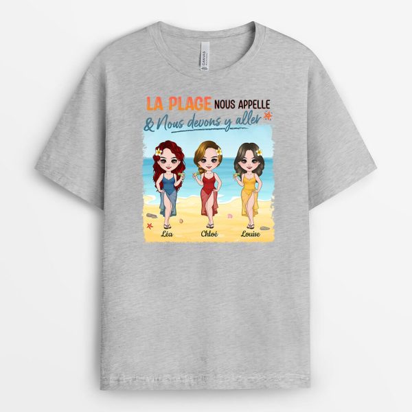 T-shirt La Plage Nous Appelle Personnalise