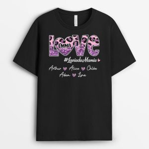 T-shirt La Vie De Maman Amour Coeur Violet Personnalise T-shirt La Vie De Maman Amour Coeur Violet Personnalise