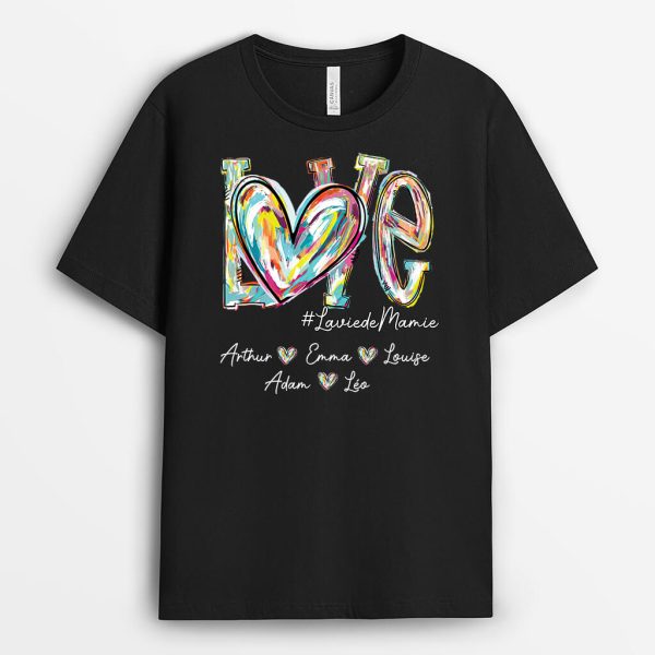 T-shirt La Vie De Maman Melange De Couleurs Personnalise