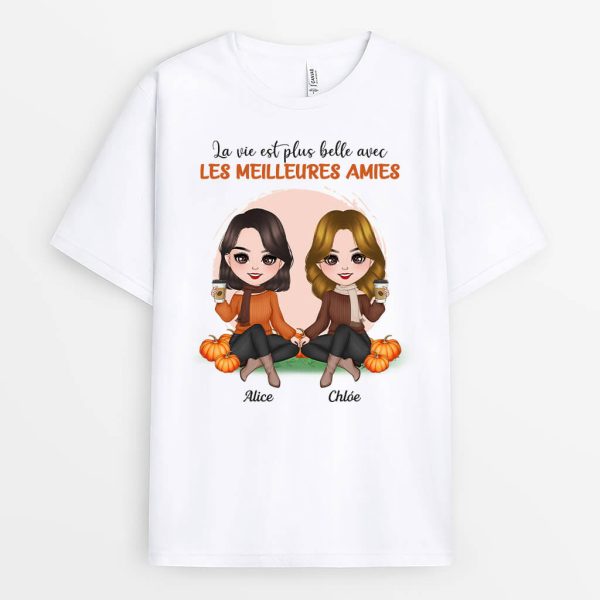 T-shirt La Vie Est Plus Belle Avec Les Meilleurs Amis Personnalise