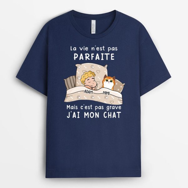 T-shirt La vie n‘est pas parfaite Chats Personnalise