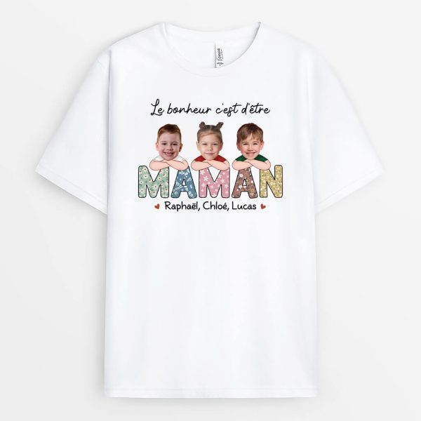 T-shirt Le Bonheur C’Est D’Etre Une MamanMamie Personnalise