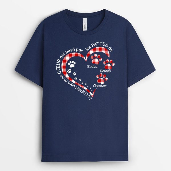 T-shirt Le Chemin Vers Mon Coeur Empreintes Careaux Personnalise