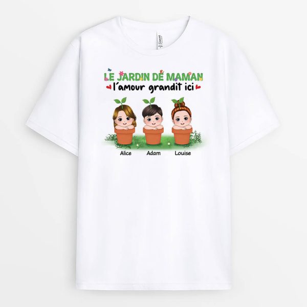 T-shirt Le Jardin De Maman L’Amour Grandit Ici Personnalise