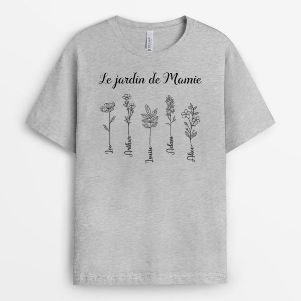 T-shirt Le Jardin de Fleurs de Maman Mamie Personnalise