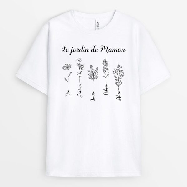 T-shirt Le Jardin de Fleurs de Maman Mamie Personnalise