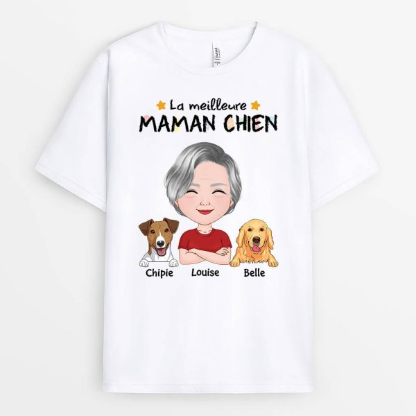 T-shirt Le Meilleur Maman Chien De Tous Les Temps Personnalise