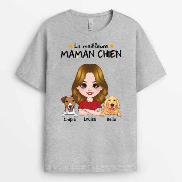 T-shirt Le Meilleur Maman Chien De Tous Les Temps Personnalise