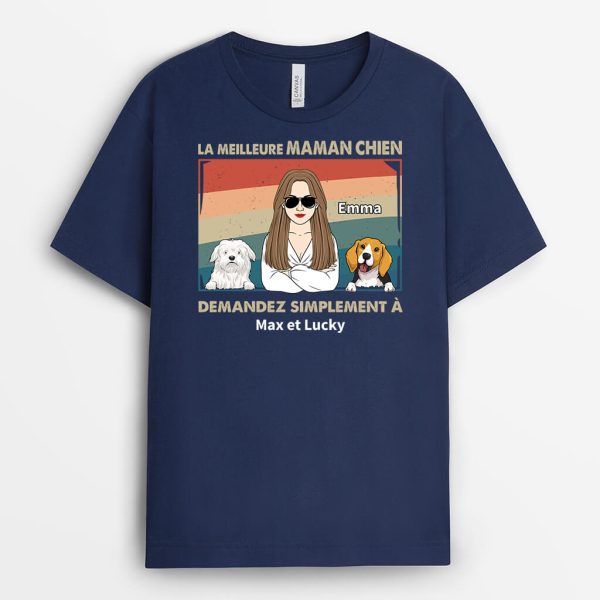 T-shirt Le Meilleur Papa Chien Du Monde Personnalise