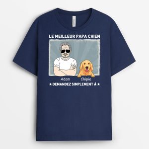 T-shirt Le Meilleur Papa Chien Homme et Chien Personnalise T-shirt Le Meilleur Papa Chien Homme et Chien Personnalise