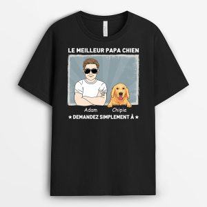 T-shirt Le Meilleur Papa Chien Homme et Chien Personnalise T-shirt Le Meilleur Papa Chien Homme et Chien Personnalise