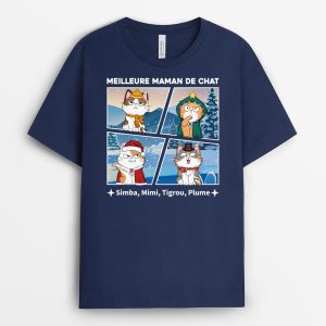 T-shirt Le Meilleur Papa De Chat Personnalise T-shirt Le Meilleur Papa De Chat Personnalise