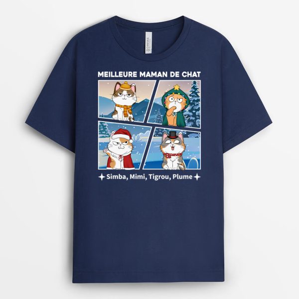 T-shirt Le Meilleur Papa De Chat Personnalise