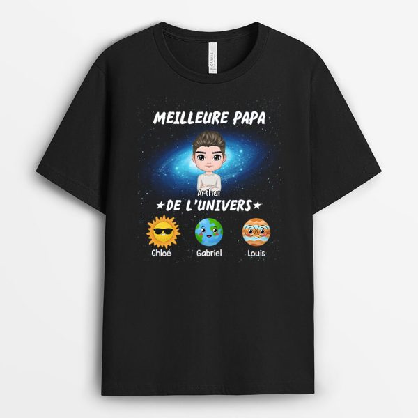 T-shirt Le Meilleur Papa De L’Univers Personnalise