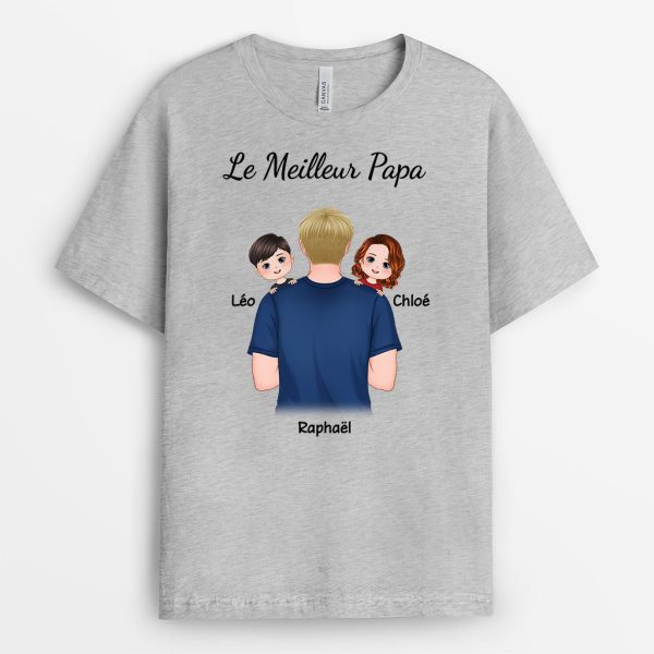 T-shirt Le Meilleur Papa Epaule Personnalise