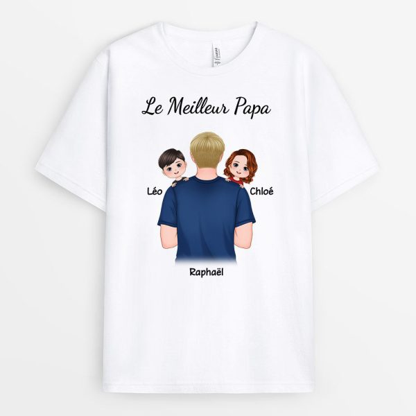 T-shirt Le Meilleur Papa Epaule Personnalise