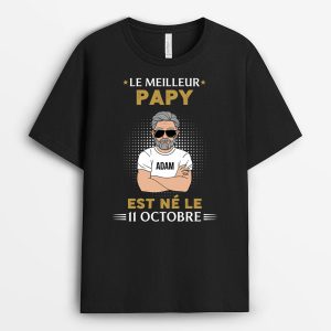 T-shirt Le Meilleur Papa Est Ne Personnalise T-shirt Le Meilleur Papa Est Ne Personnalise