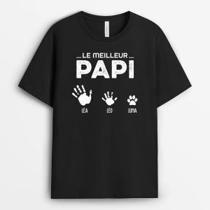 T-shirt Le Meilleur Papa Grand Pere Mains Personnalise 2 T shirt Le Meilleur Papa Grand Pere Mains Personnalise 3