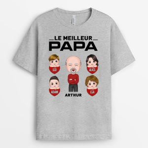 T-shirt Le Meilleur Papa Papi Du Monde Personnalise T-shirt Le Meilleur Papa Papi Du Monde Personnalise