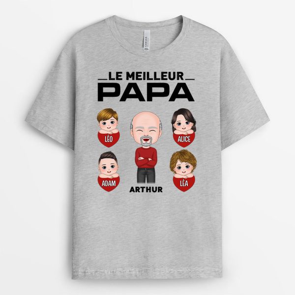 T-shirt Le Meilleur Papa Papi Du Monde Personnalise