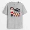 T-shirt Le Meilleur Papa Papi Portrait Chibi Personnalise