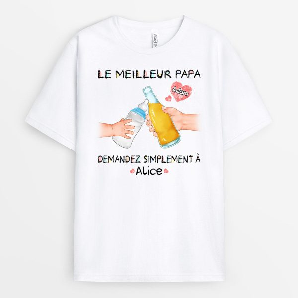 T-shirt Le Meilleur Papa Sante Personnalise