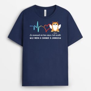 T-shirt Le Moment Ou Votre Coeur S’est Arrete Chat Personalise T-shirt Le Moment Ou Votre Coeur S’est Arrete Chat Personalise