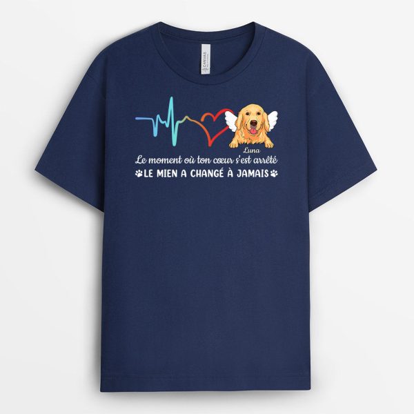 T-shirt Le Moment Ou Votre Coeur S’est Arrete Chien Personalise