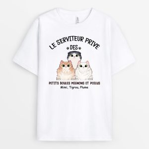 T-shirt Le Serviteur Prive Des Chats Personnalise