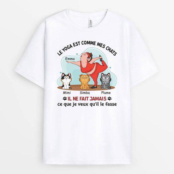 T-shirt Le Yoga Est Comme MonMes Chats Personnalise