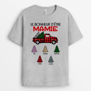 T-shirt Le bonheur d’etre Mamie Sapin Voiture Personnalise T-shirt Le bonheur d’etre Mamie Sapin Voiture Personnalise
