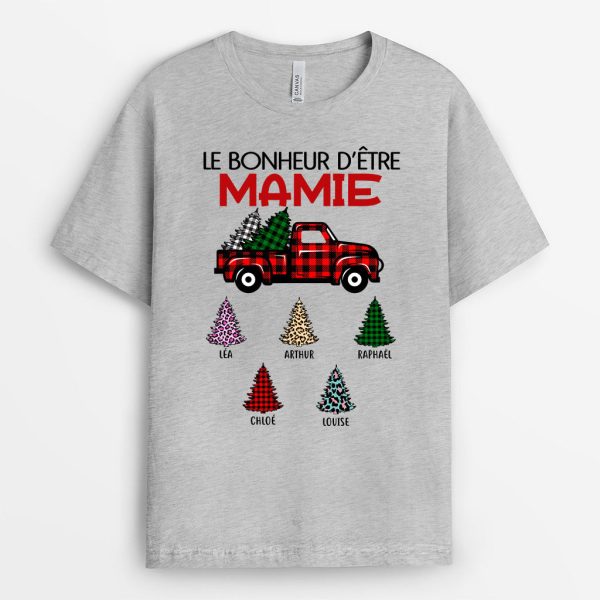 T-shirt Le bonheur d’etre Mamie Sapin Voiture Personnalise