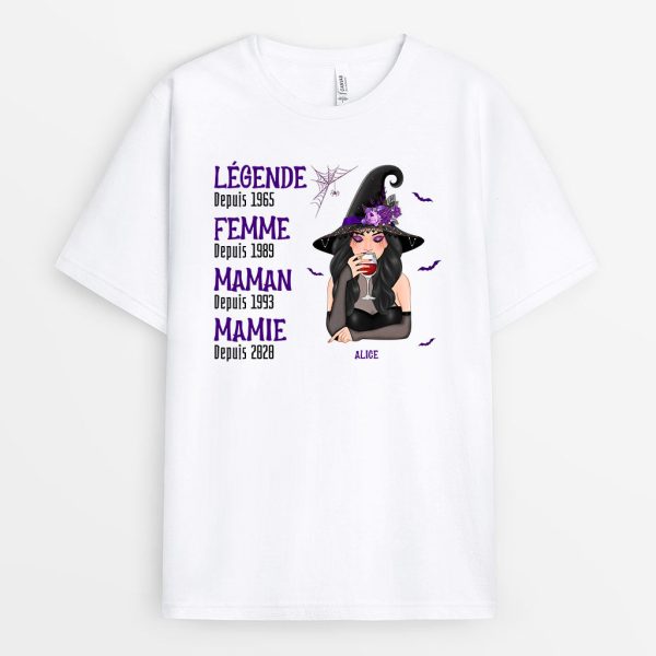 T-shirt Legende Mamie Maman Sorciere Personnalise