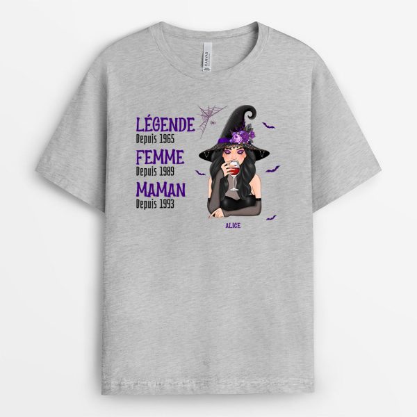 T-shirt Legende Mamie Maman Sorciere Personnalise