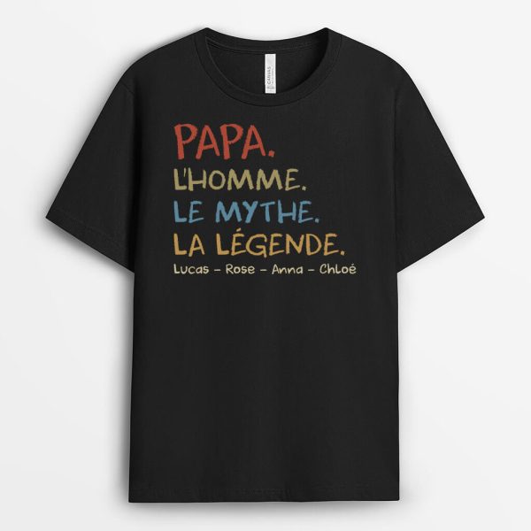 T-shirt Legende Mari Papa Papi Depuis Version Blanc Personnalise