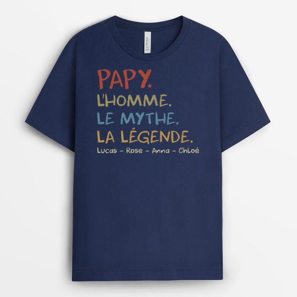 T-shirt Legende Mari Papa Papi Depuis Version Blanc Personnalise