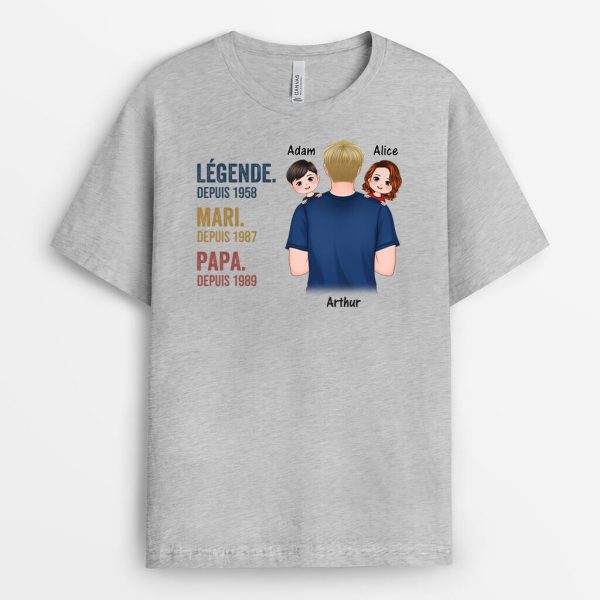 T-shirt Legende Mari Papa Papy Personnalise