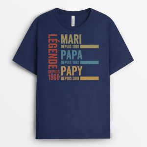 T-shirt Legende Mari Papa Papy Version Desordre Personnalise T-shirt Legende Mari Papa Papy Version Desordre Personnalise