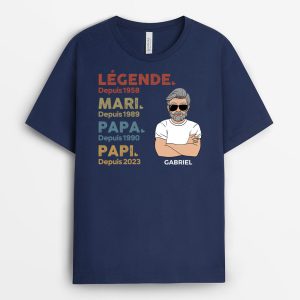 T-shirt Legende, Mari, Papa et Papy Personnalise T-shirt Legende, Mari, Papa et Papy Personnalise