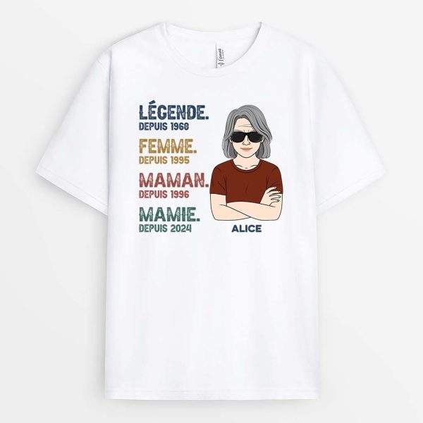 T-shirt Legende Mariee Maman Mamie Personnalise