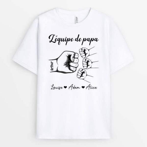 T-shirt L’equipe De Papa Personnalise