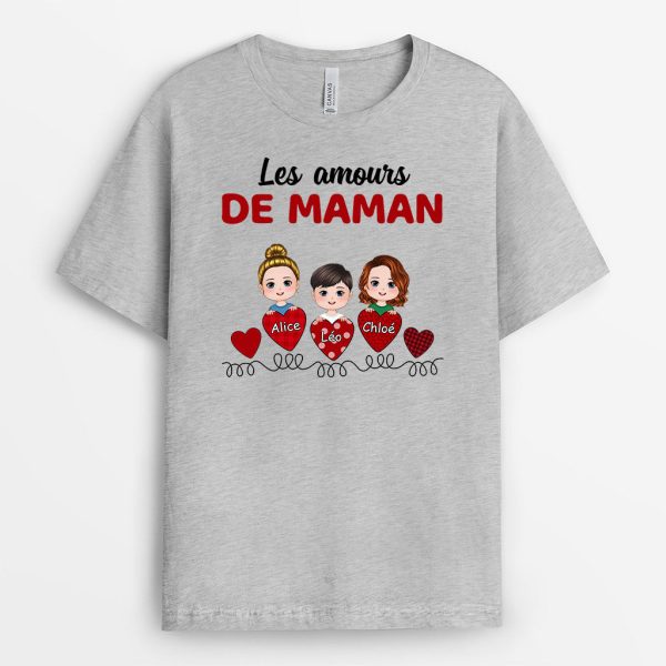 T-shirt Les Amours De Maman Mamie Personnalise