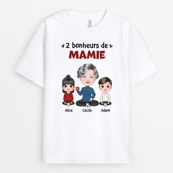 T-shirt Les Bonheurs De Maman Mamie Personnalise