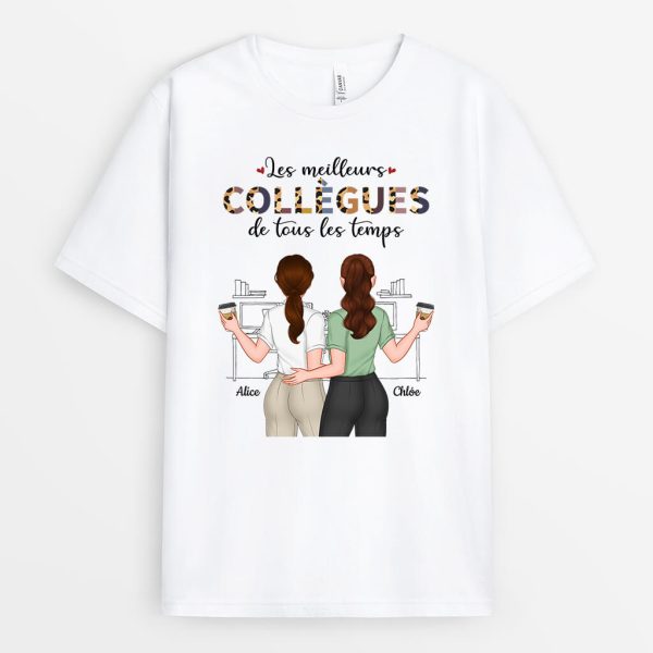 T-shirt Les Meilleurs Collegues De Tous Les Temps Personnalise