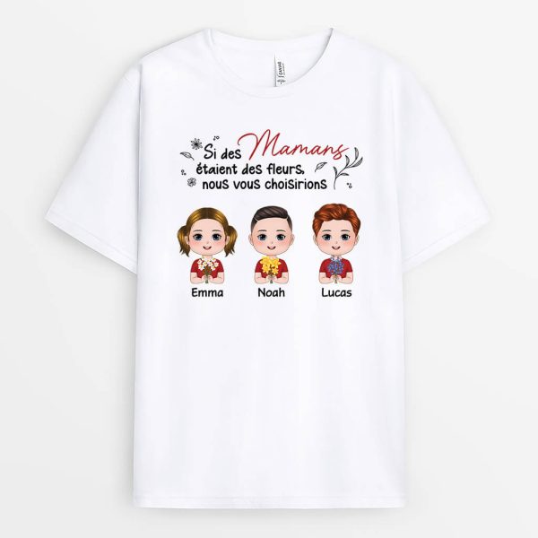 T-shirt Les Nounous Etaient Des Fleurs Personnalise