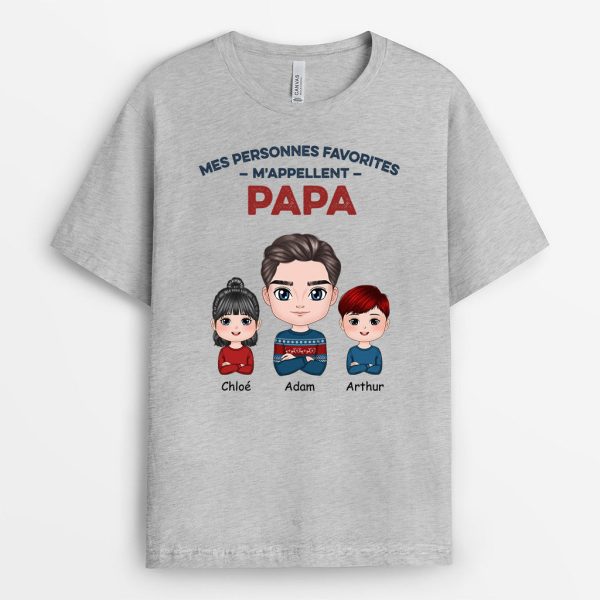 T-shirt Les Personne Favorites De Papa Papi Chibi Personnalise