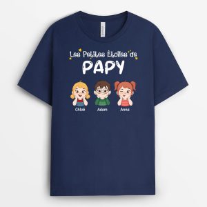 T-shirt Les Petites Etoiles De PapaPapy Version Mignonne Personnalise T-shirt Les Petites Etoiles De PapaPapy Version Mignonne Personnalise