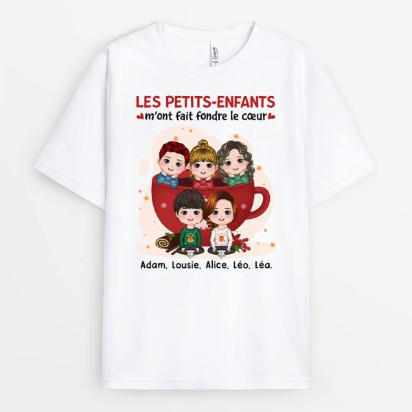 T-shirt Les Petits-Enfants M’ont Fait Fondre Le Coeur Personnalise