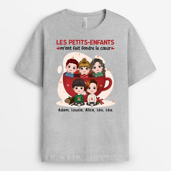 T-shirt Les Petits-Enfants M’ont Fait Fondre Le Coeur Personnalise